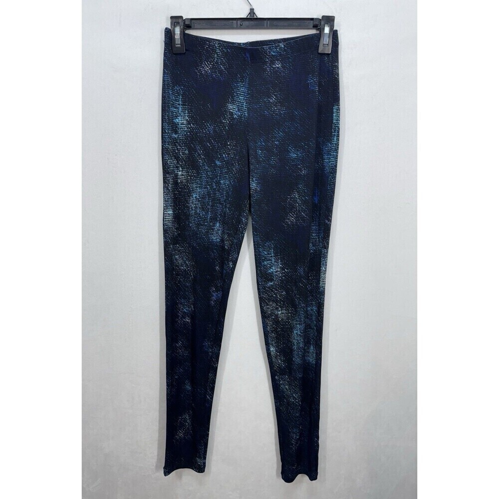 Clara SunWoo Ankle Pants Womens Small Black Blue Pull On Leggings Stretch USA